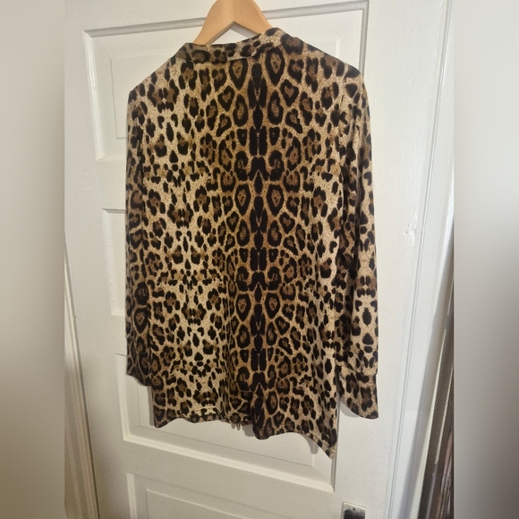 MYIFU Leopard Animal Print Cotton Button Light Cardigan Pockets Women Large - Picture 6 of 6